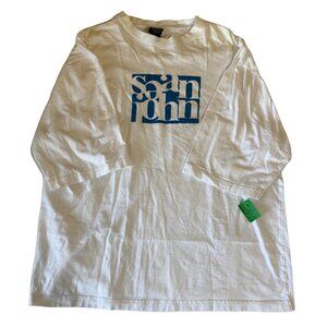 Sean John Mens White Graphic Cotton T-Shirt Size L New With Tags